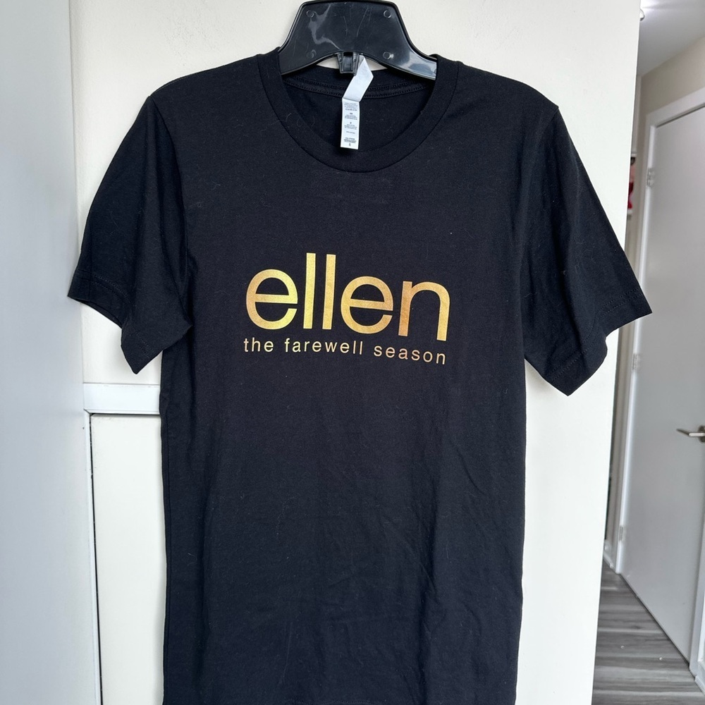 The Ellen Show Women's Black Tee with Gold Print 100% cotton | As Is - Picture 7 of 8